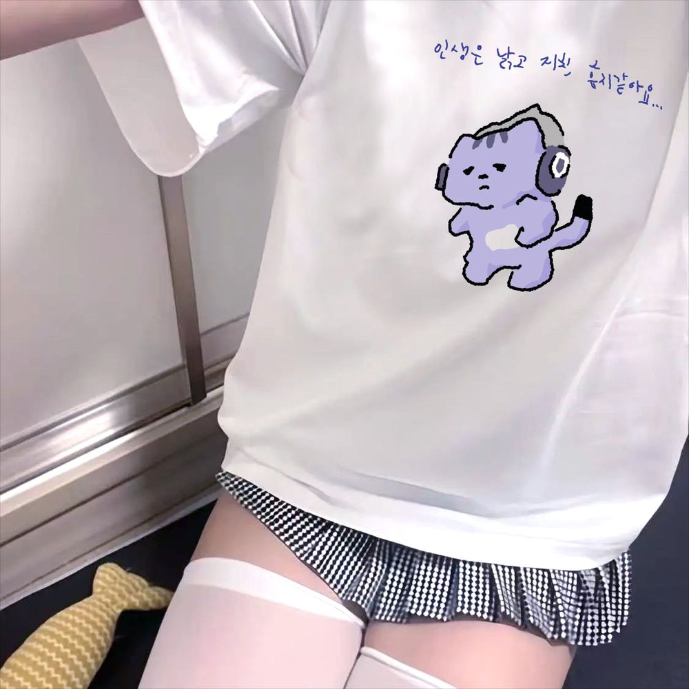 เสื้อยืดพิมพ์ลายข้อความน่ารัก  - The Korean Lifestyle บทวิจารณ์และราคา