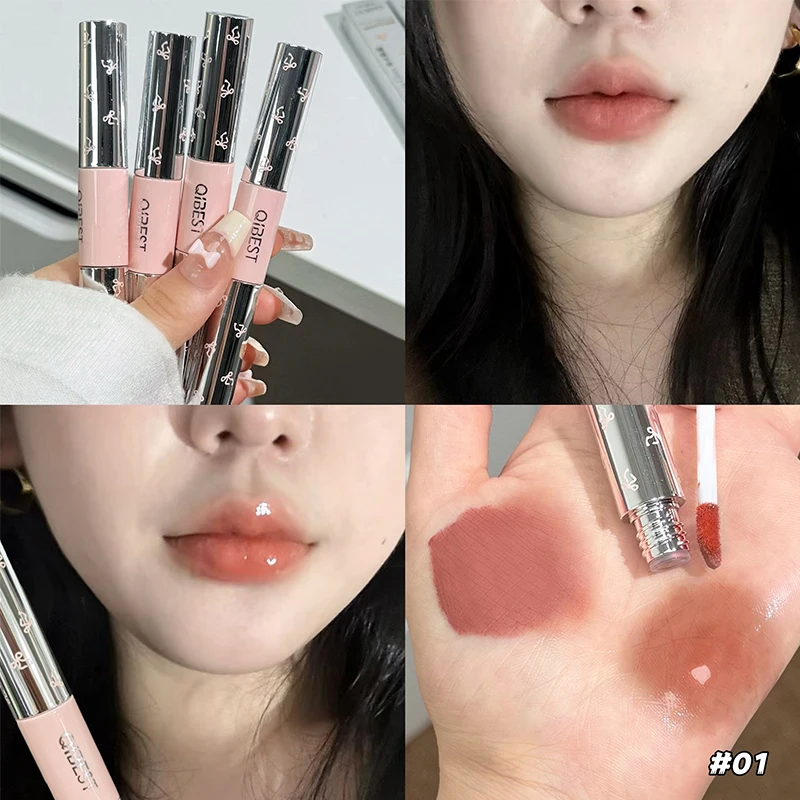 QIBEST ลิปกลอสแบบสองหัว สีแดงเ - Lip Tint Korean บทวิจารณ์และราคา