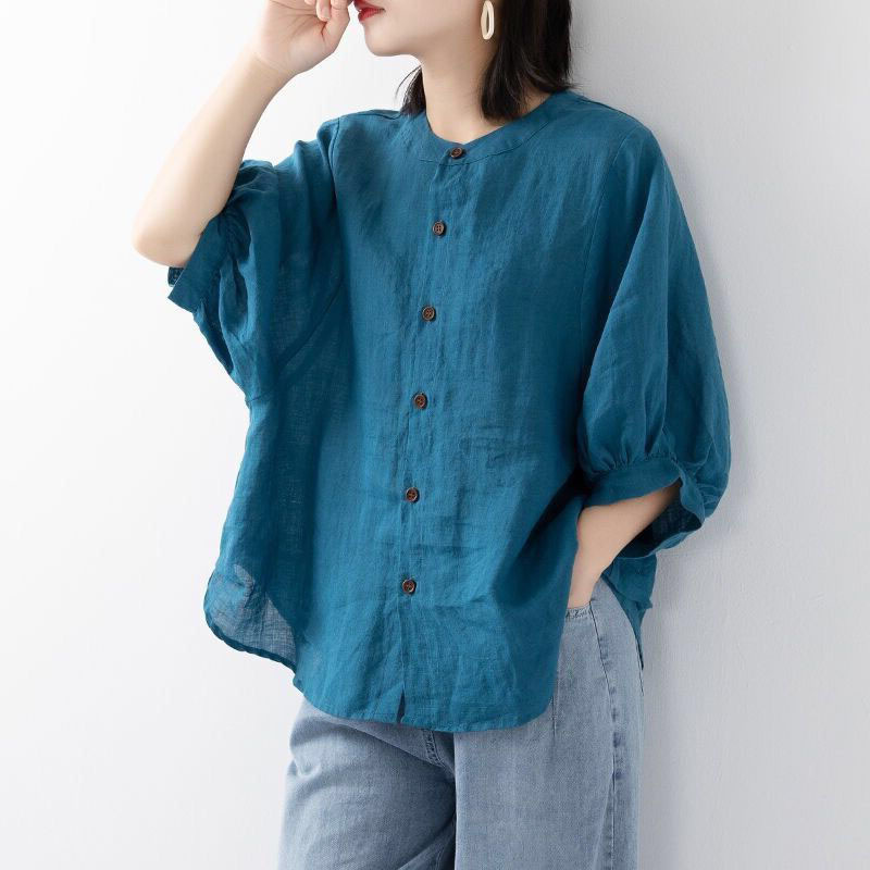 เสื้อเชิ้ตผ้าฝ้ายและผ้าลินินสำ - Korean Lifestyle บทวิจารณ์และราคา
