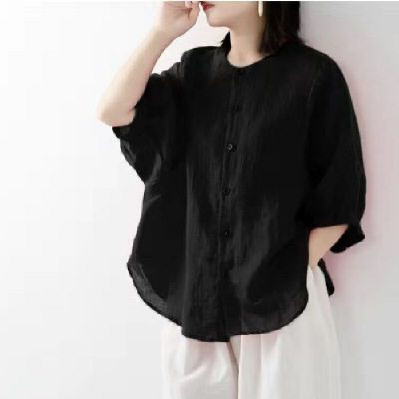 เสื้อเชิ้ตผ้าฝ้ายและผ้าลินินสำ - Korean Lifestyle บทวิจารณ์และราคา