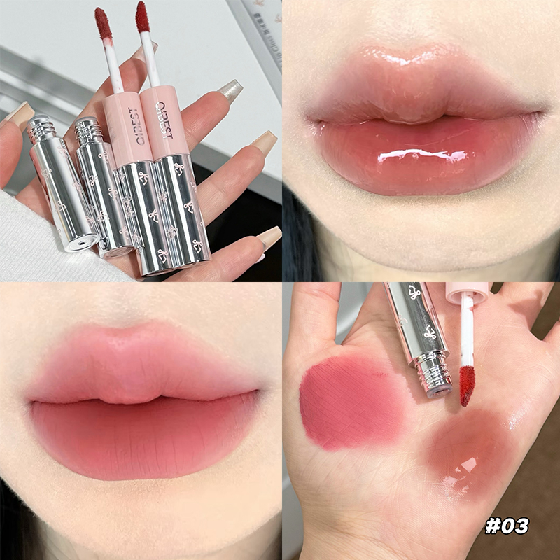 ลิปกลอส QIBEST แบบสองหัว เนื้อ - Lip Tint Korean บทวิจารณ์และราคา