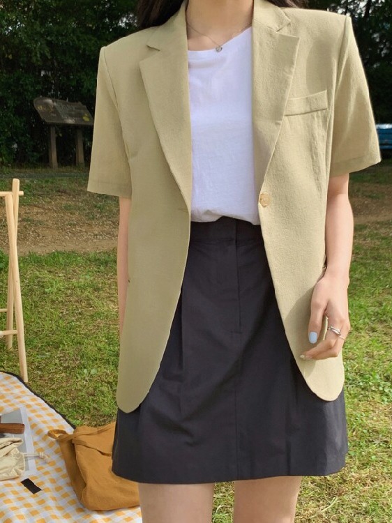 เสื้อแจ็คเก็ตสูทแขนสั้นผู้หญิง - The Korean Lifestyle บทวิจารณ์และราคา