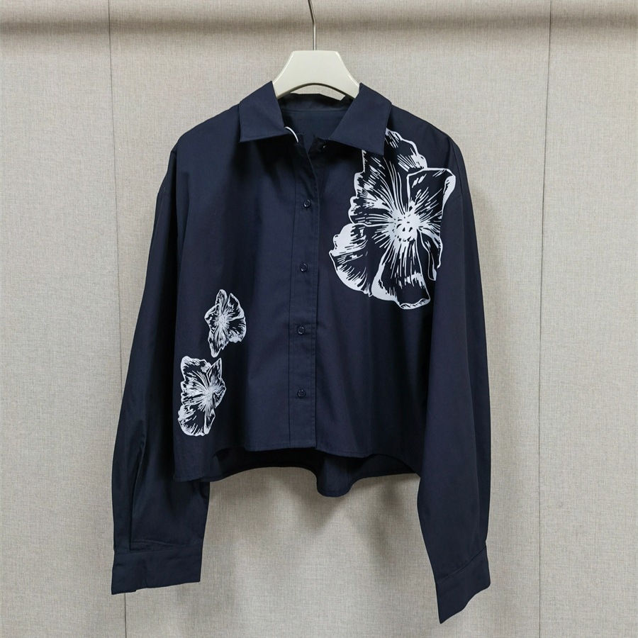 เสื้อเชิ้ตพิมพ์ลายดอกไม้สีขาวแ - Korean Lifestyle บทวิจารณ์และราคา