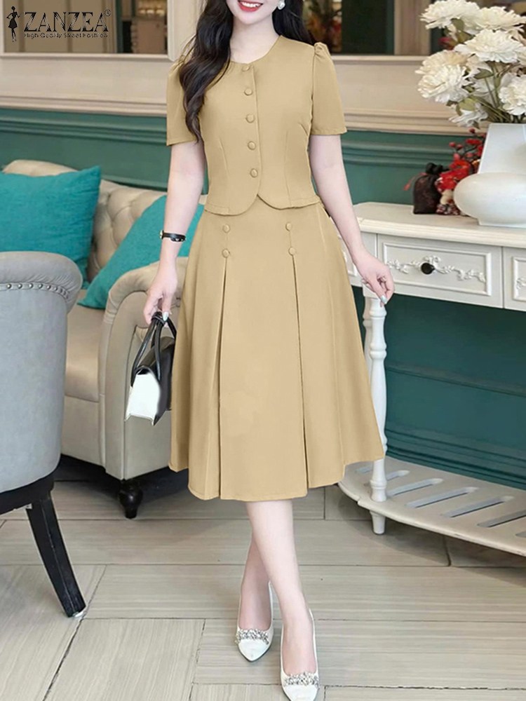 ชุดกระโปรงพลีท เสื้อแขนสั้นผู้ - Korean Lifestyle บทวิจารณ์และราคา