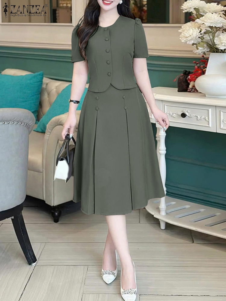 ชุดกระโปรงพลีท เสื้อแขนสั้นผู้ - Korean Lifestyle บทวิจารณ์และราคา